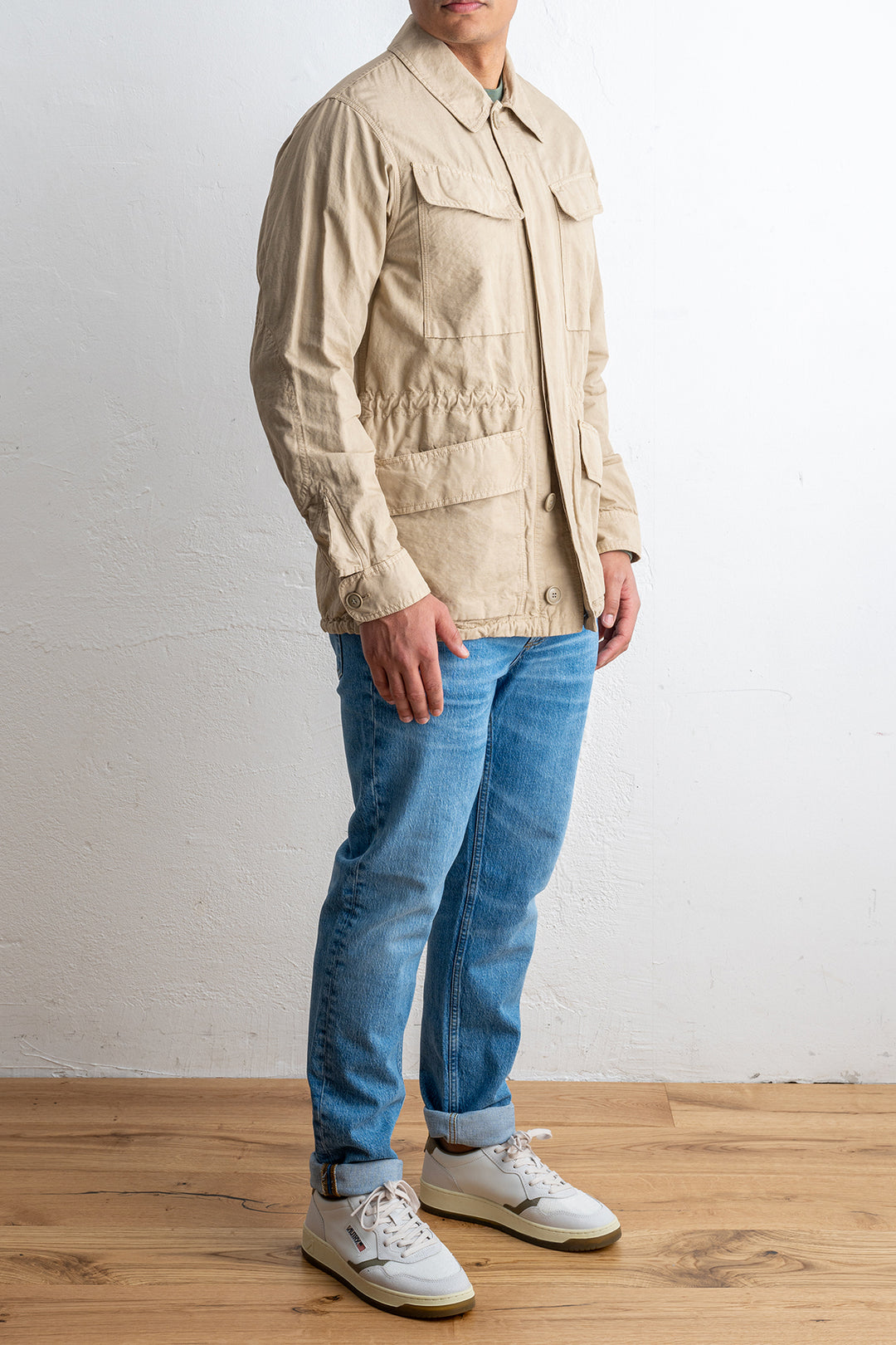 BASTOGNE COTTON LINEN FIELD JACKET Beige
