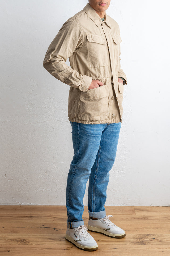 BASTOGNE COTTON LINEN FIELD JACKET Beige