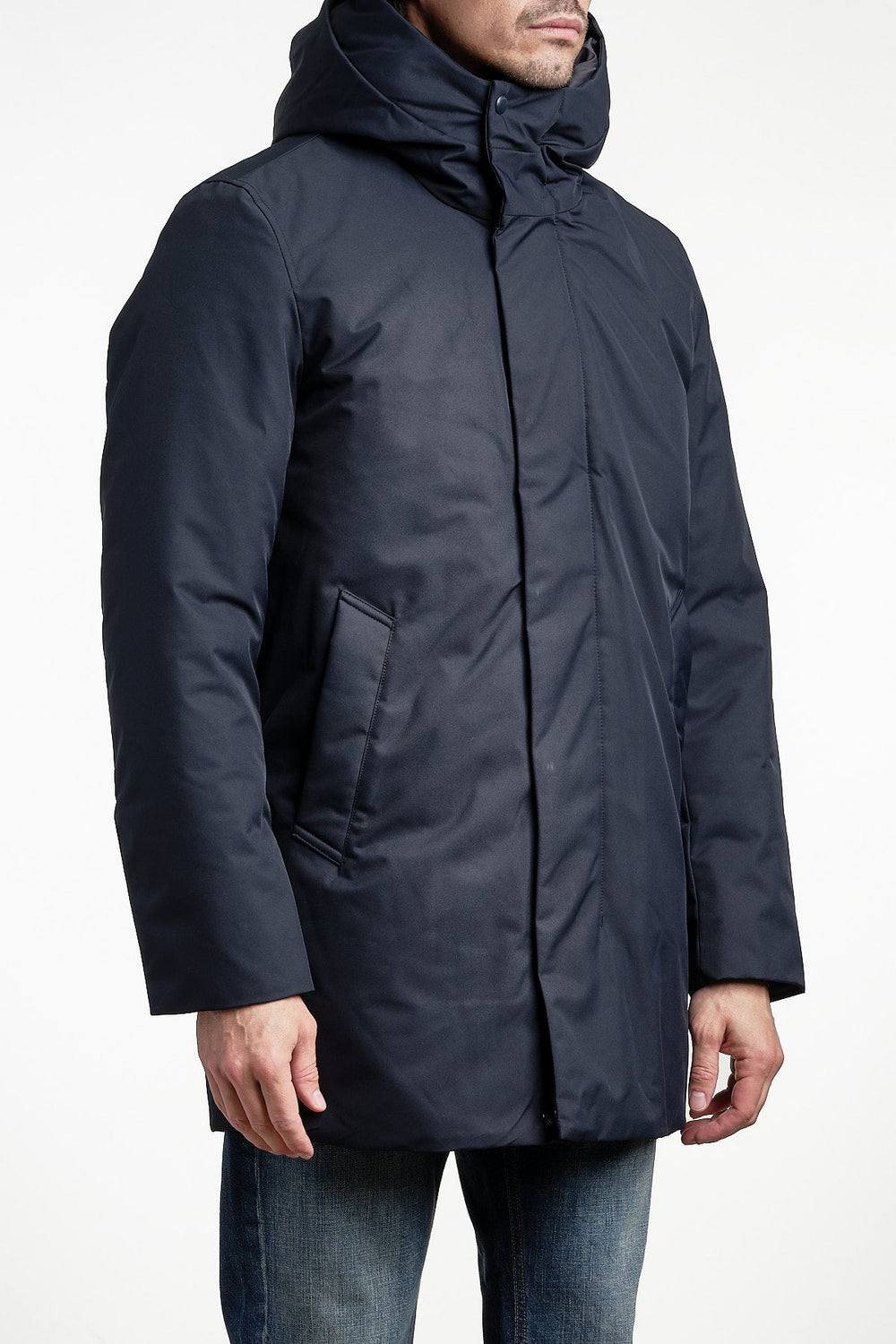 Aberdeen Parka Poseidon Blue – BOMBOOGIE, bakifrån