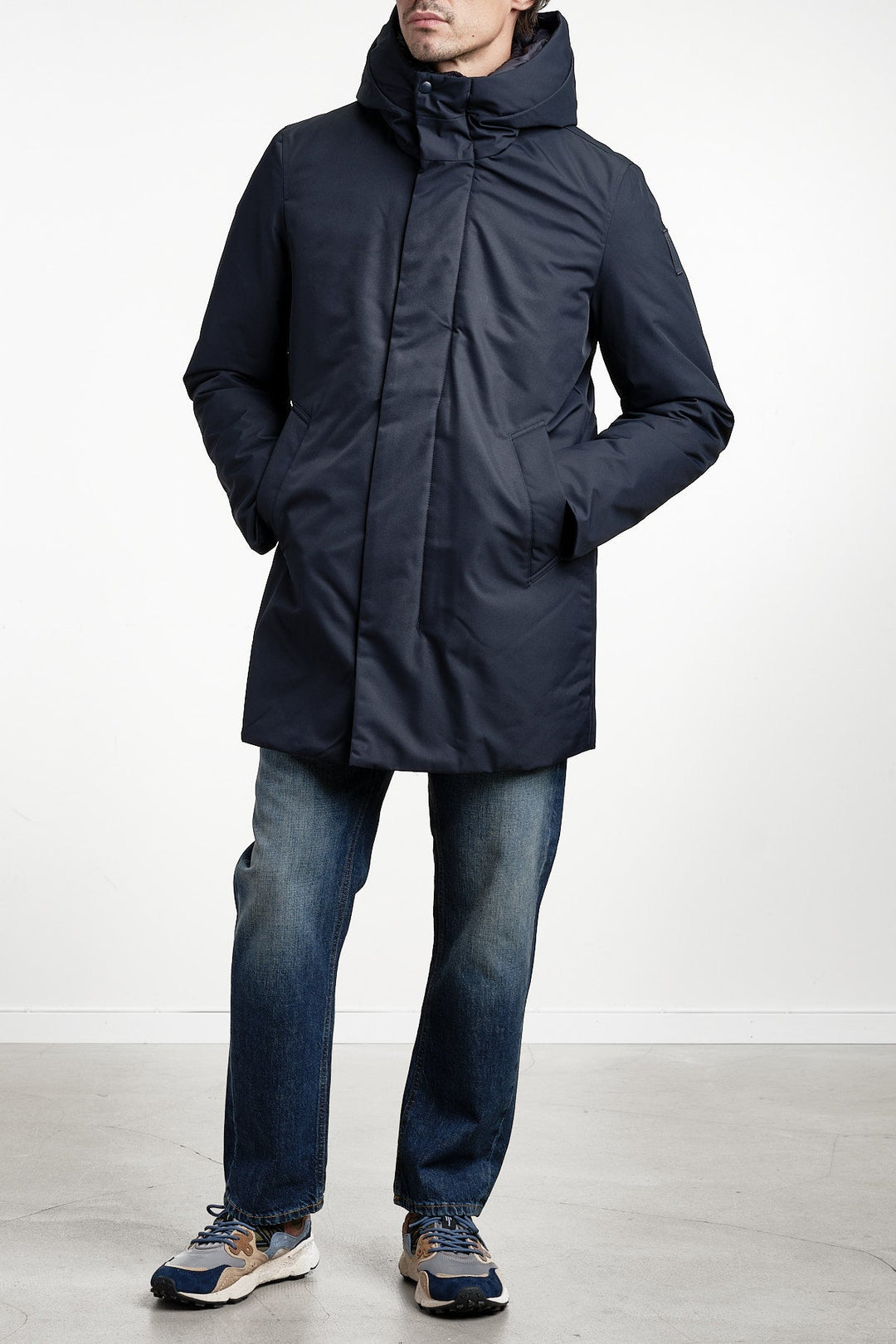 Aberdeen Parka Poseidon Blue – BOMBOOGIE, detalj