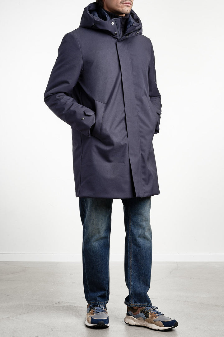Hooded Parka Poseidon Blue – BOMBOOGIE, detalj