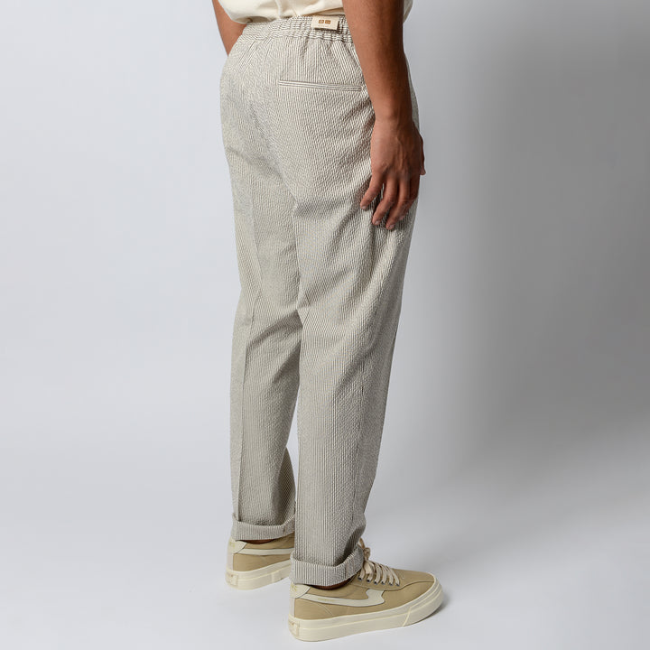 SEERSUCKER STRIPED WIMBLEDON TROUSERS OFFWHITE STRIPE