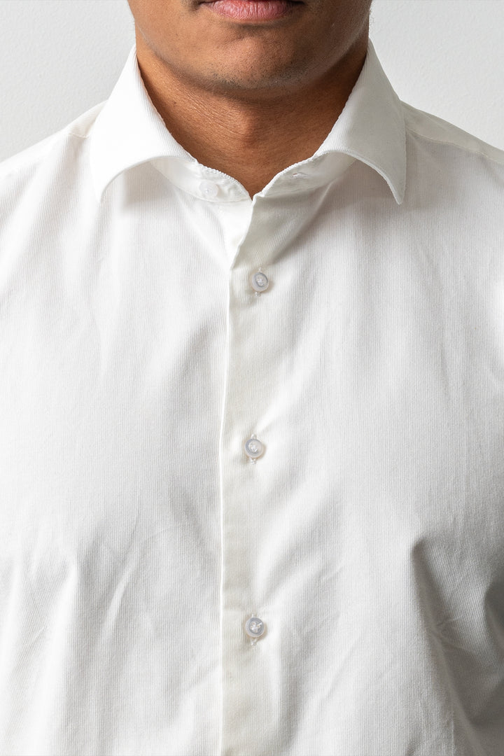 Baby Cord Cotton Shirt ECRU