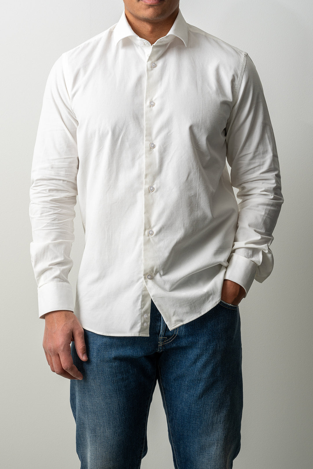 Baby Cord Cotton Shirt ECRU