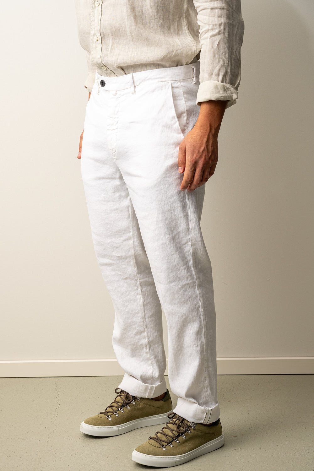 Boston Style Linen Trouser White