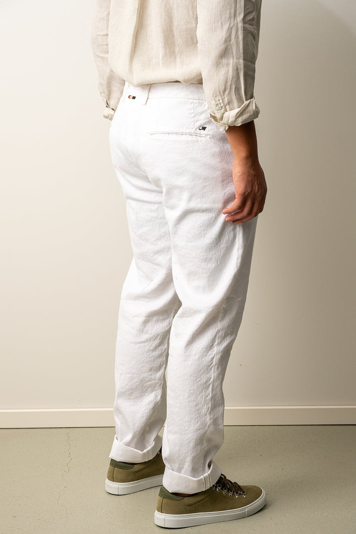 Boston Style Linen Trouser White