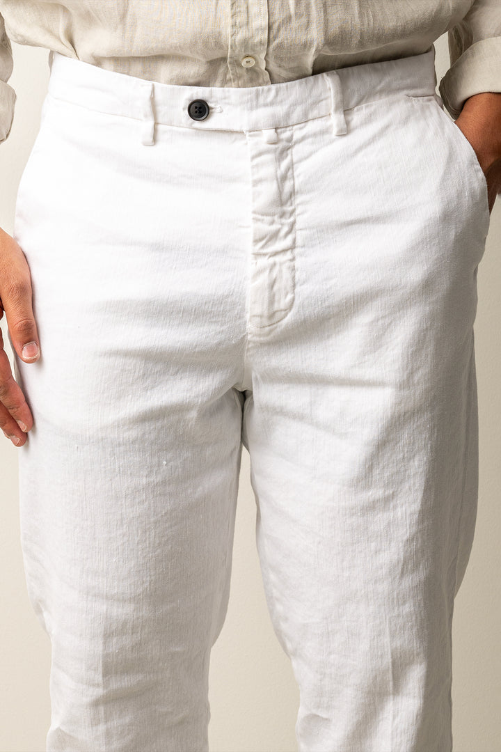 Boston Style Linen Trouser White
