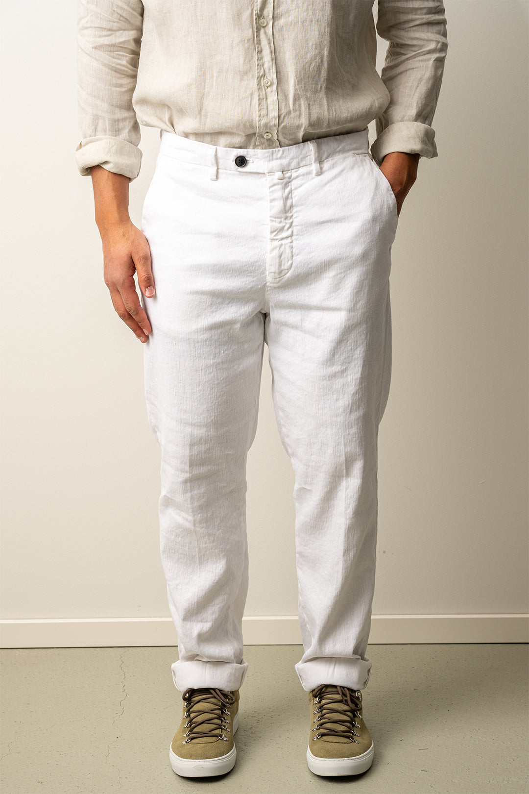 Boston Style Linen Trouser White