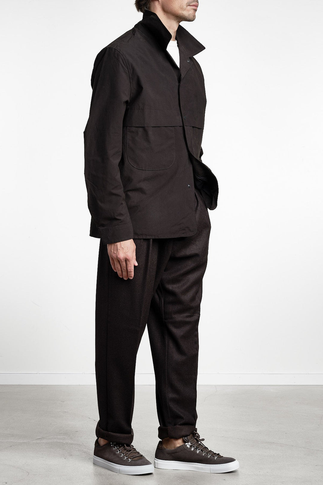 La Ciotat Shirt Black – Cesar Equipment, closeup på materialet