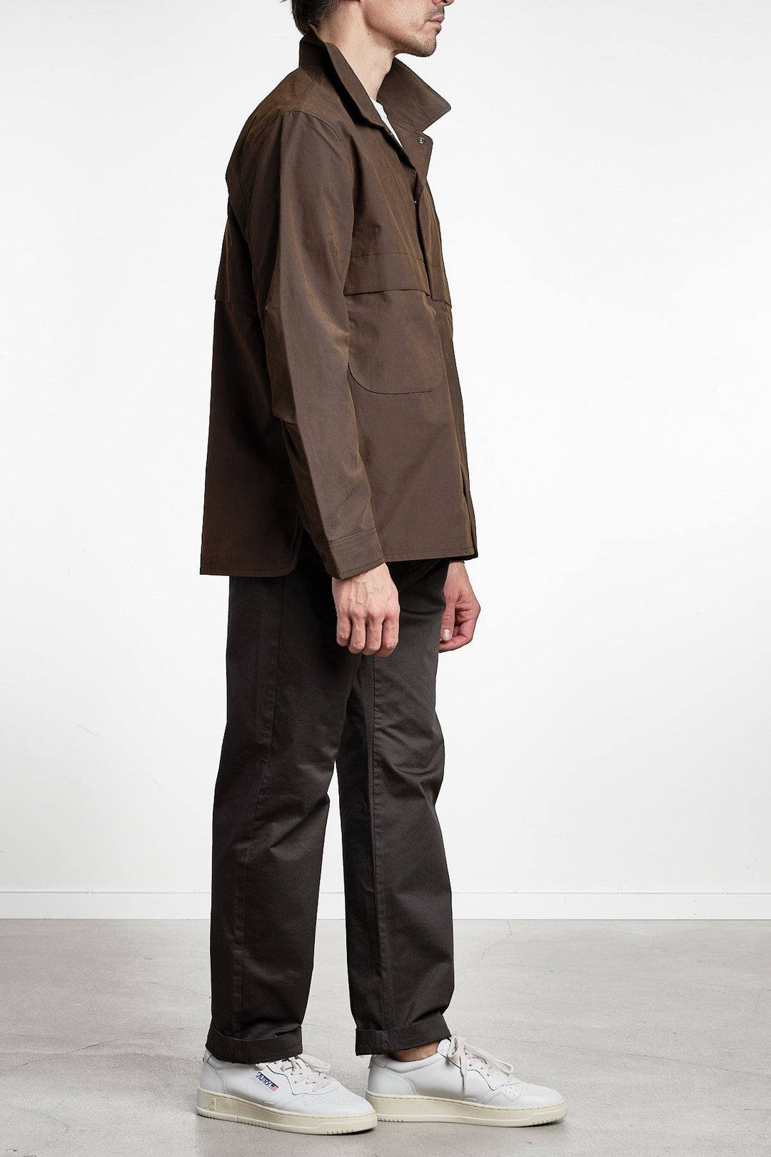 La Ciotat Shirt Dark Green – Cesar Equipment, closeup på materialet