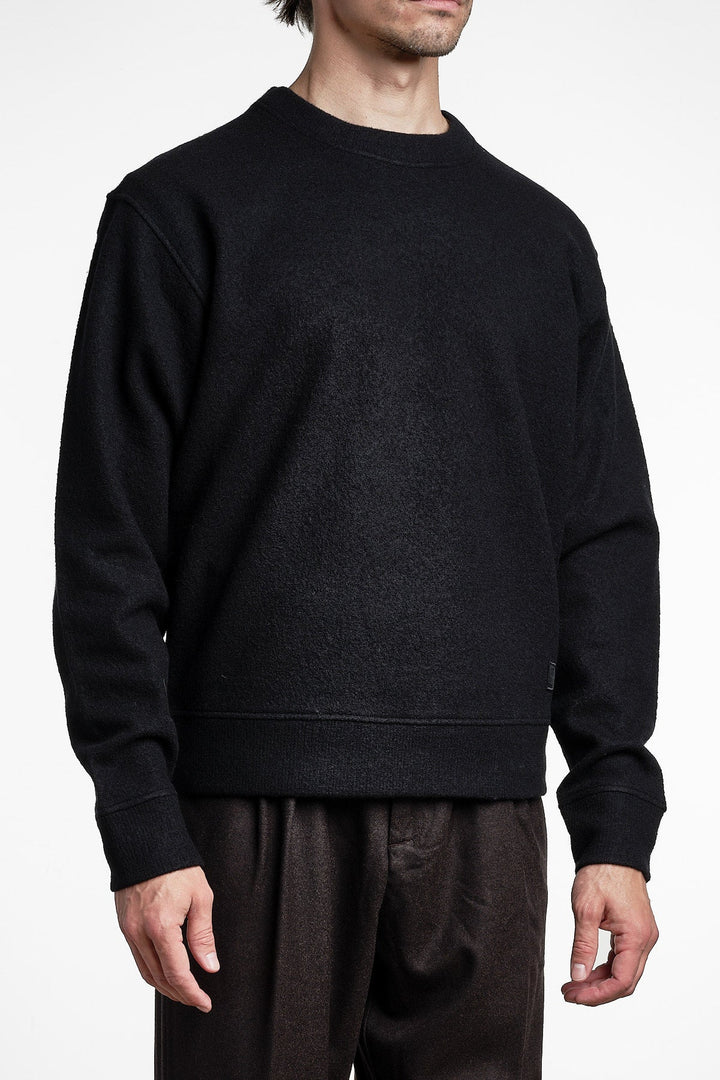 Seaham Boiled Wool Crew Black – Cesar Equipment, bakifrån