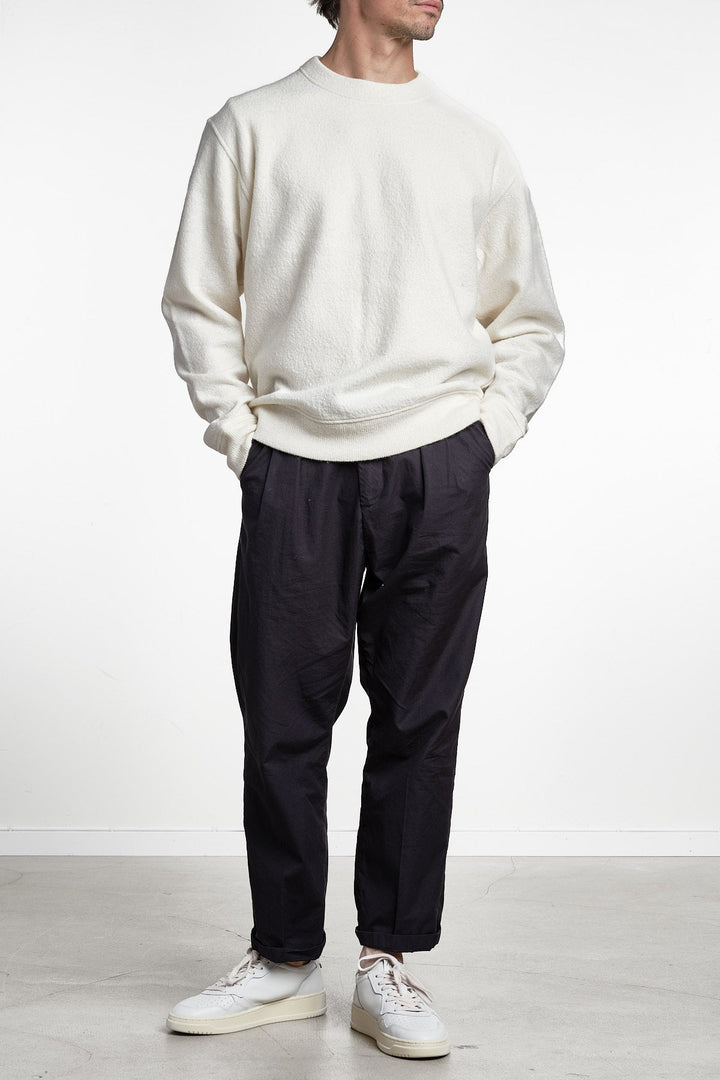 Seaham Boiled Wool Crew Off White – Cesar Equipment, detaljbild