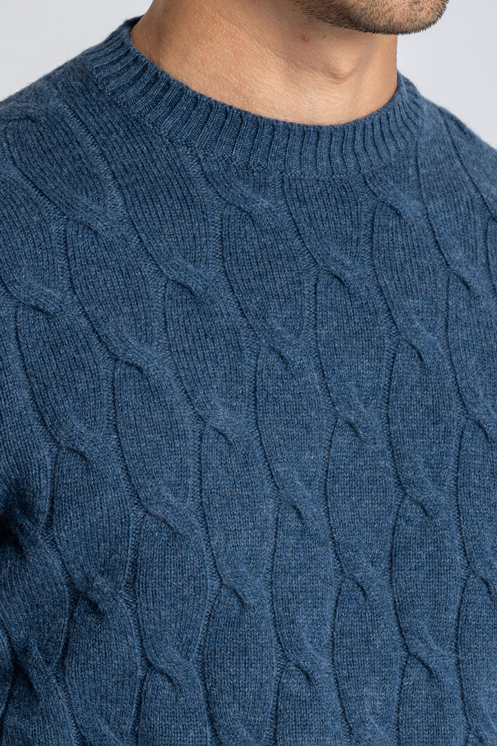 Cable Knitted Sweater LIGHT BLUE