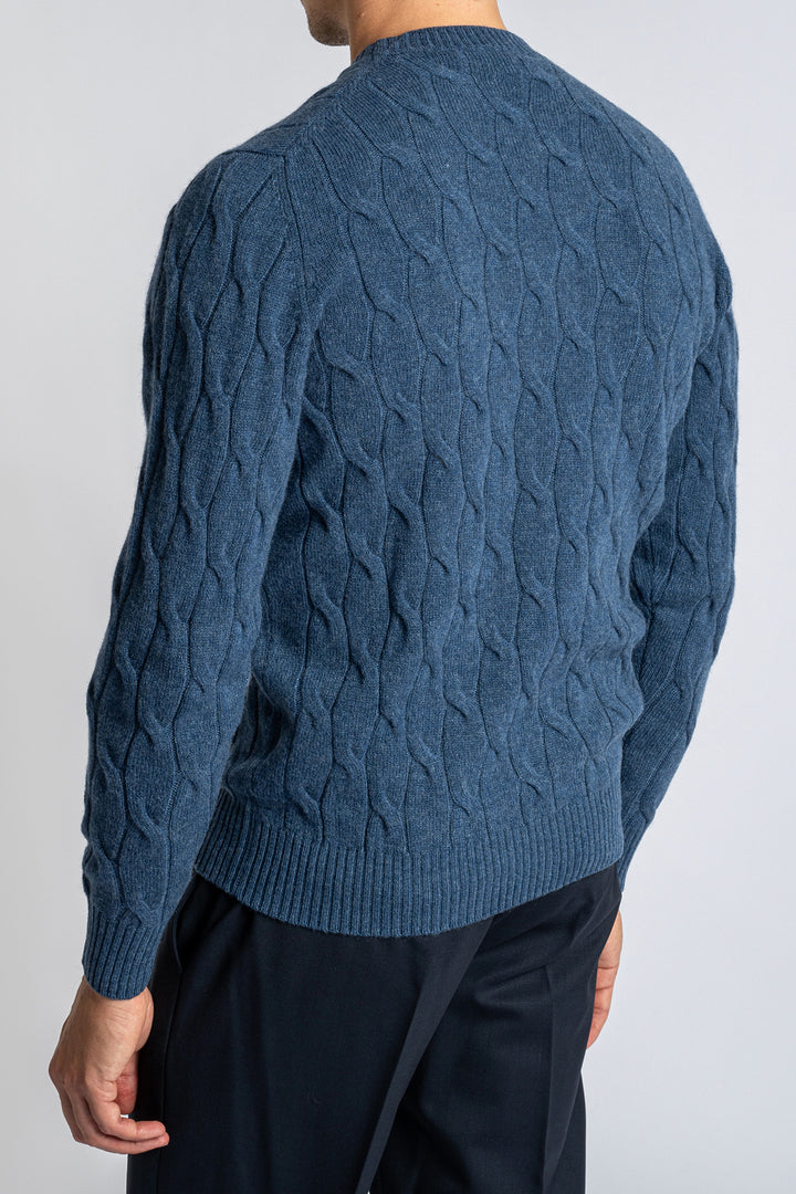 Cable Knitted Sweater LIGHT BLUE
