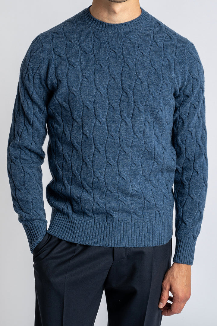 Cable Knitted Sweater LIGHT BLUE