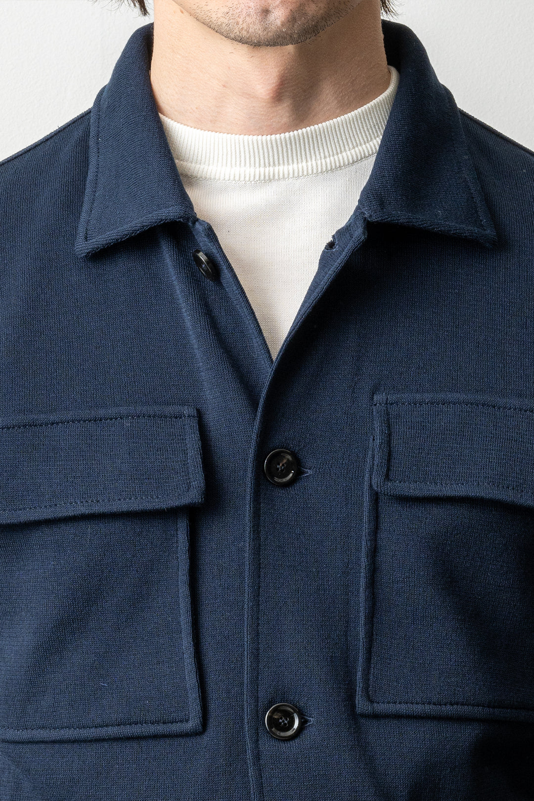 Classic Knitwear Overshirt Navy