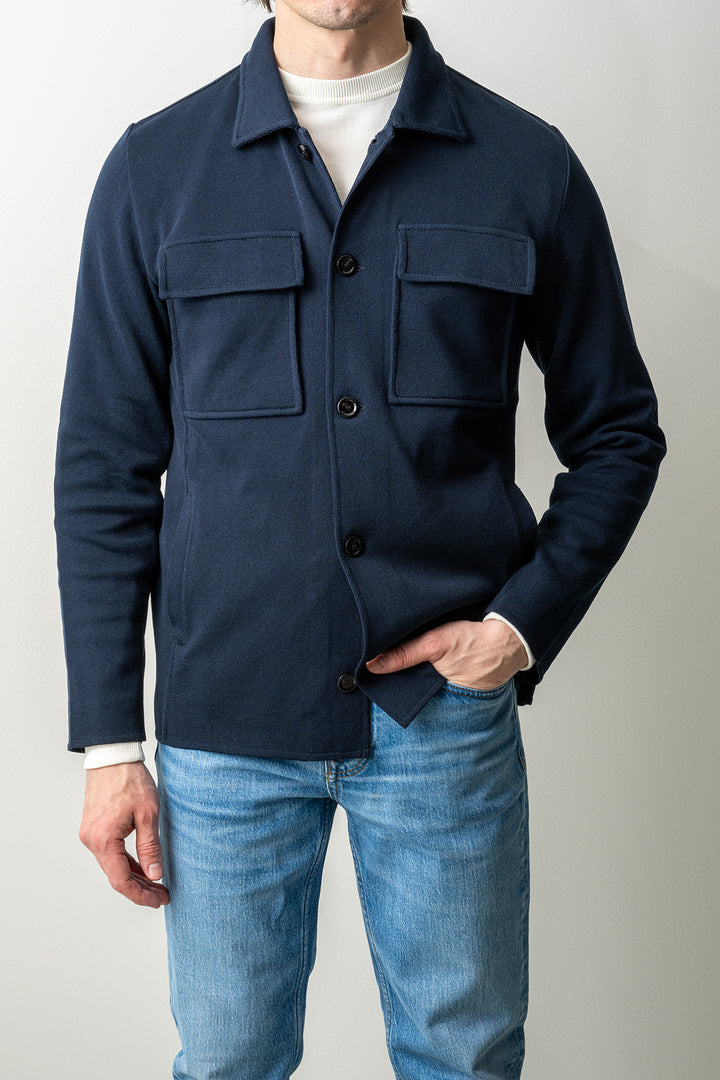 Classic Knitwear Overshirt Navy