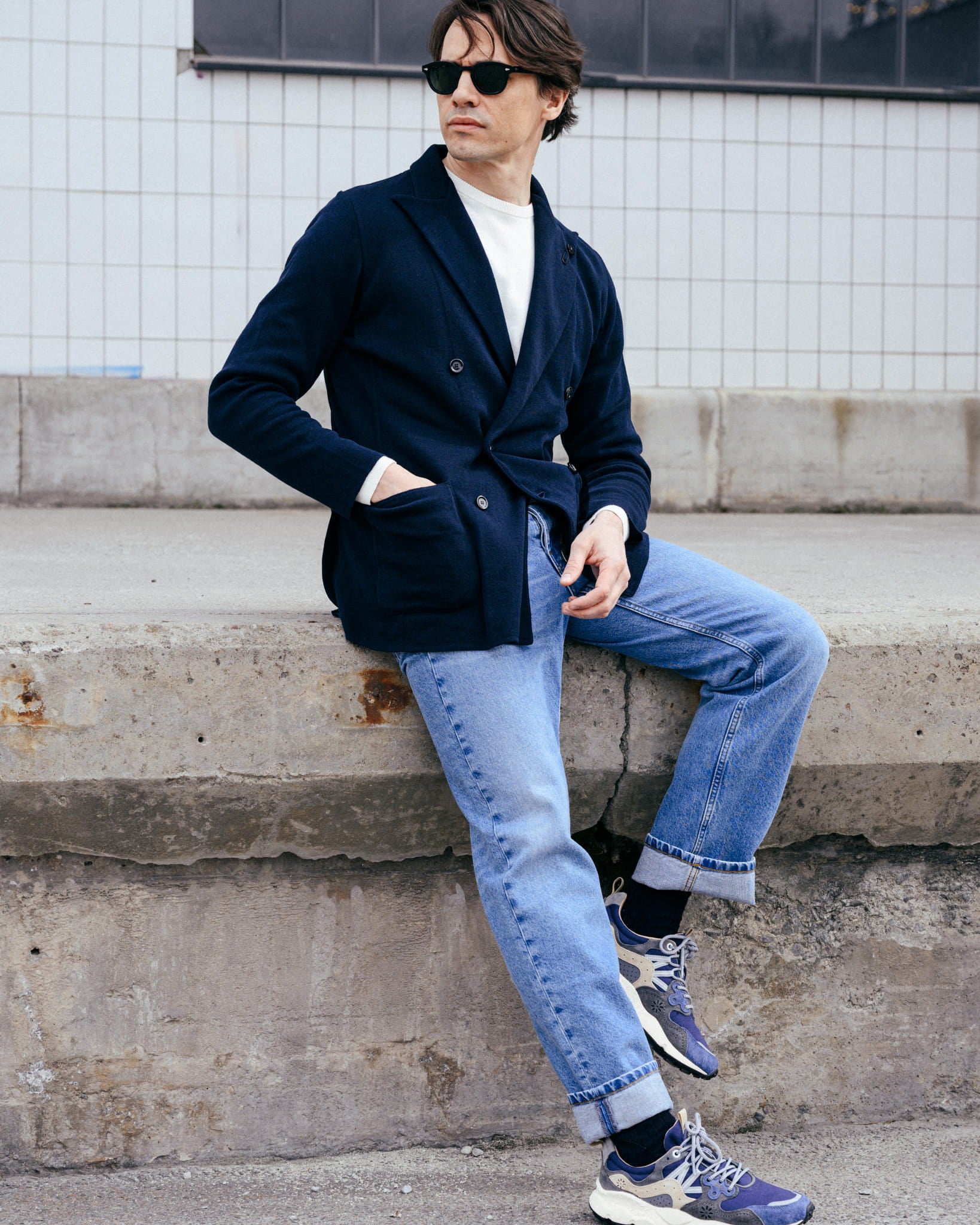 Classic Knitwear Blazer Navy
