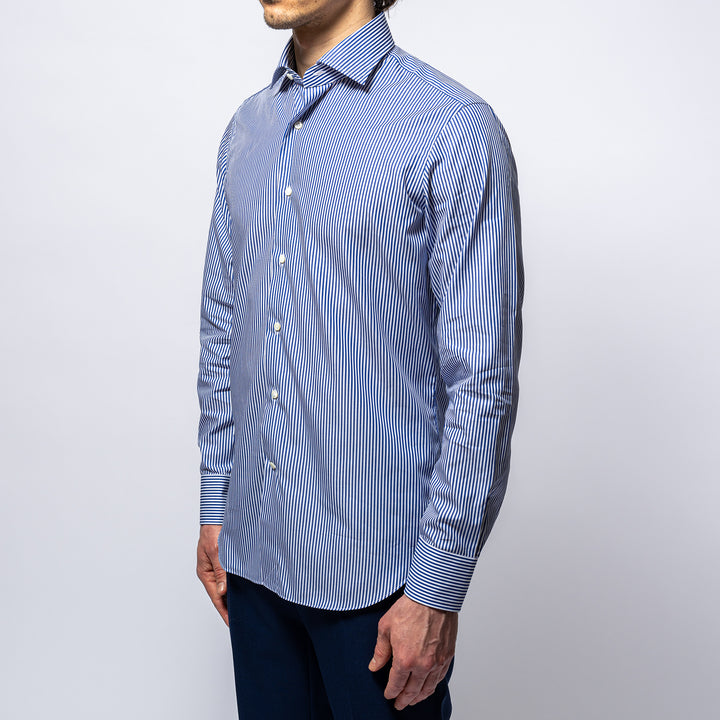 Cotton Business Stripe Regular Fit BLUE