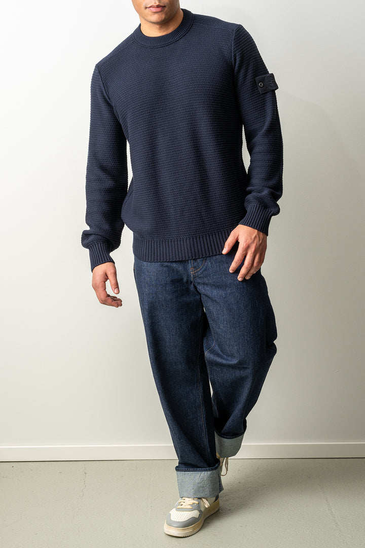 Cotton Cashmere Ghost Sweater 5100032 Navy Blue