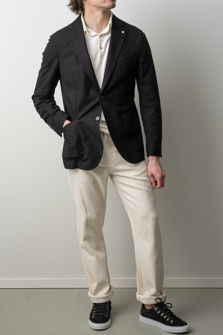 Cotton Jersey Knit Blazer Black