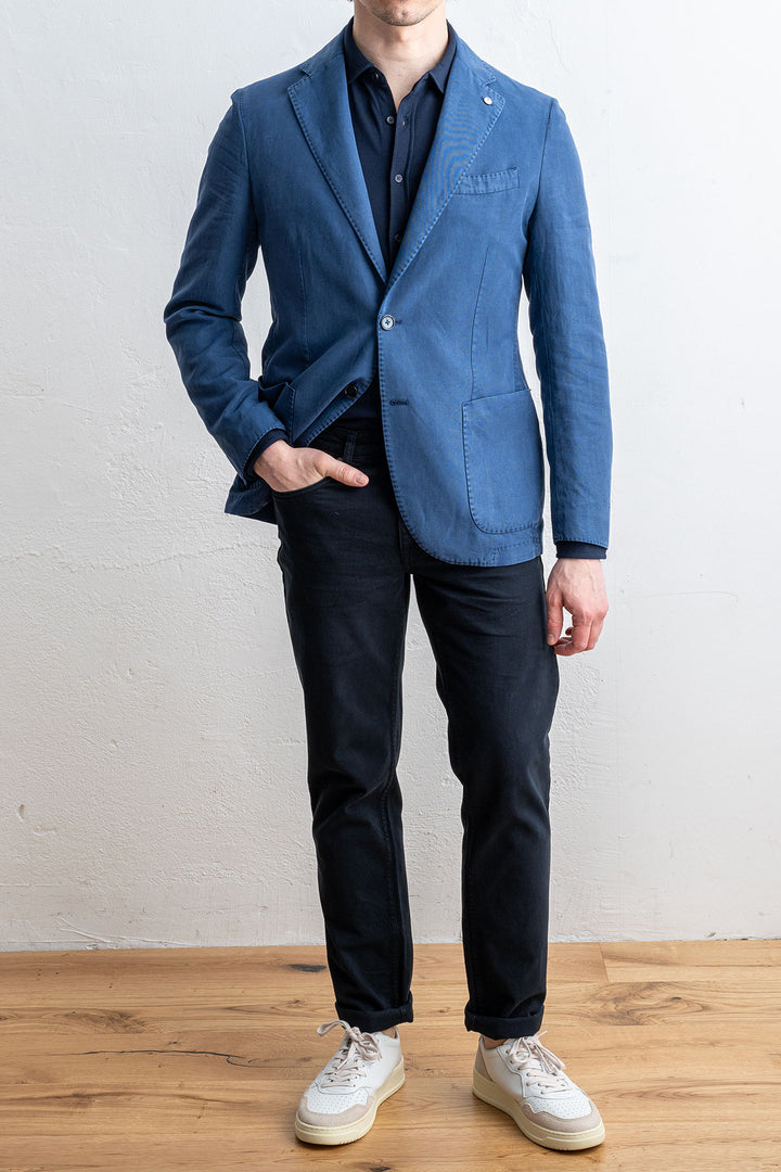 Cotton Lyocell Blazer Blue