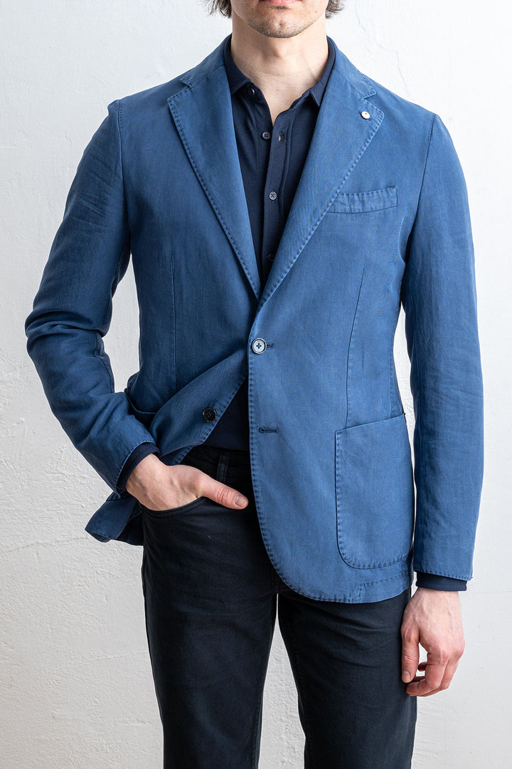 Cotton Lyocell Blazer Blue