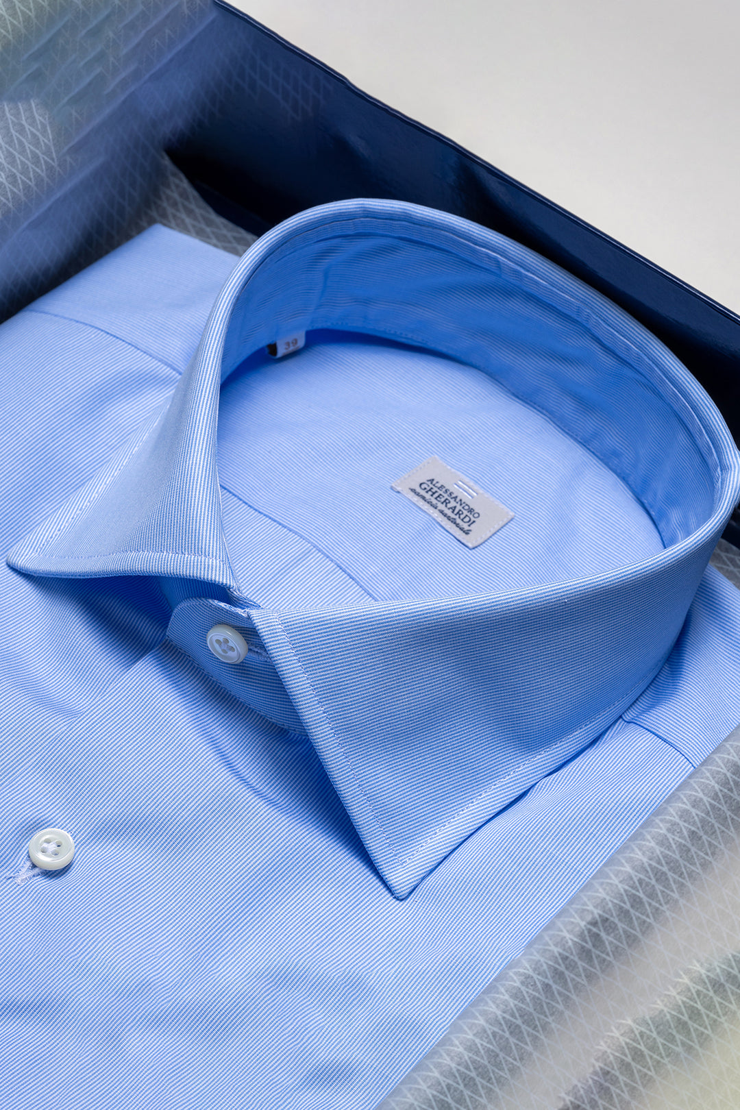 Cotton Micro Stripe Regular Fit Blue