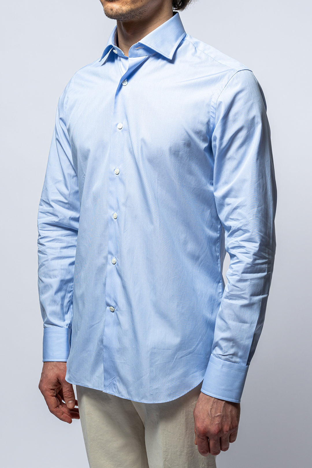 Cotton Micro Stripe Regular Fit Blue