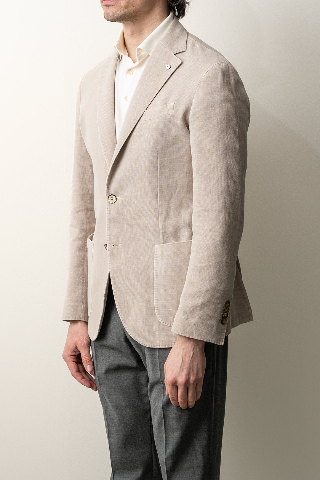 Cotton Ramie Blazer Beige