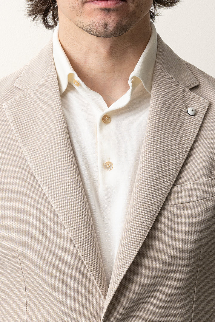 Cotton Ramie Blazer Beige