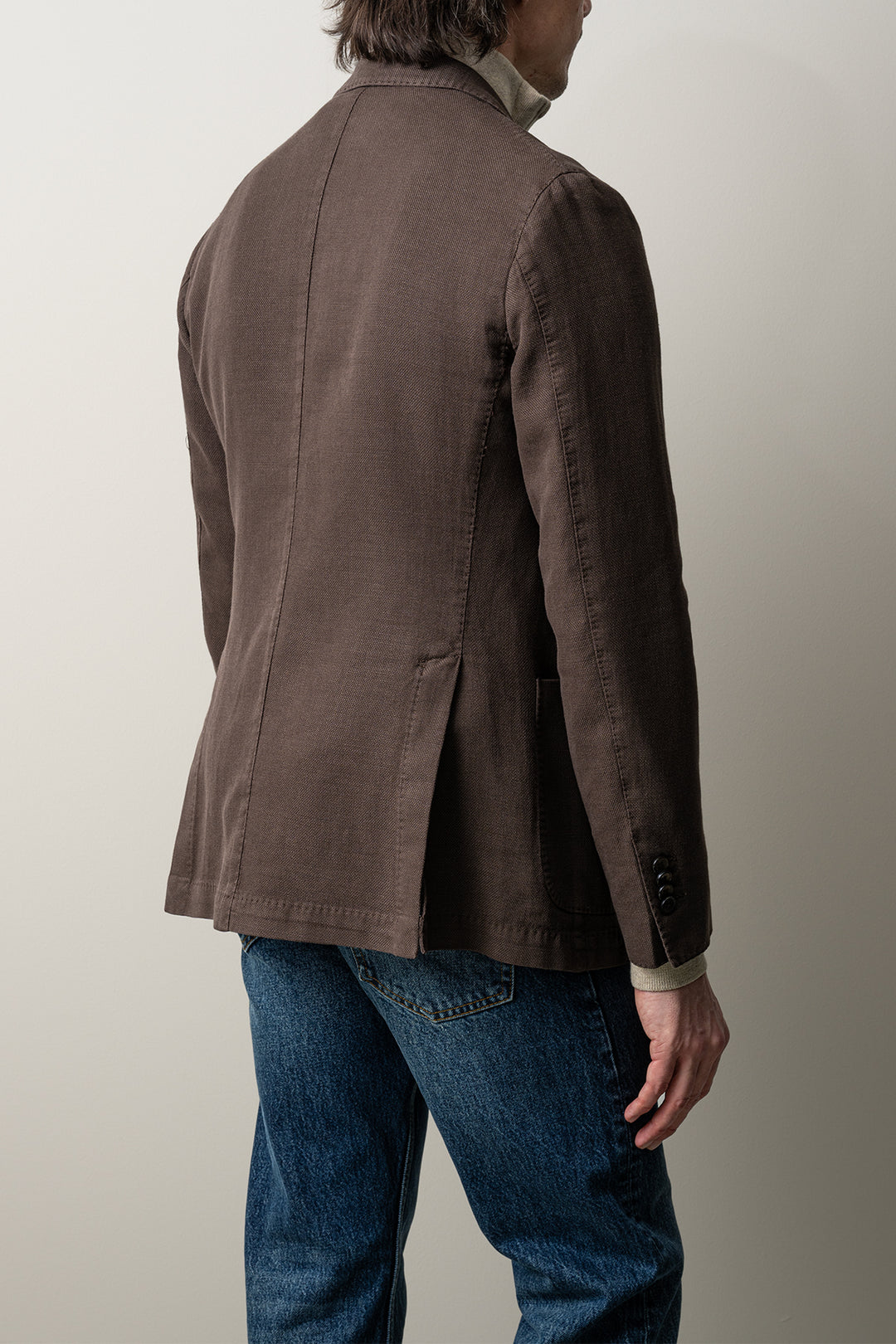 Cotton Ramie Blazer Brown