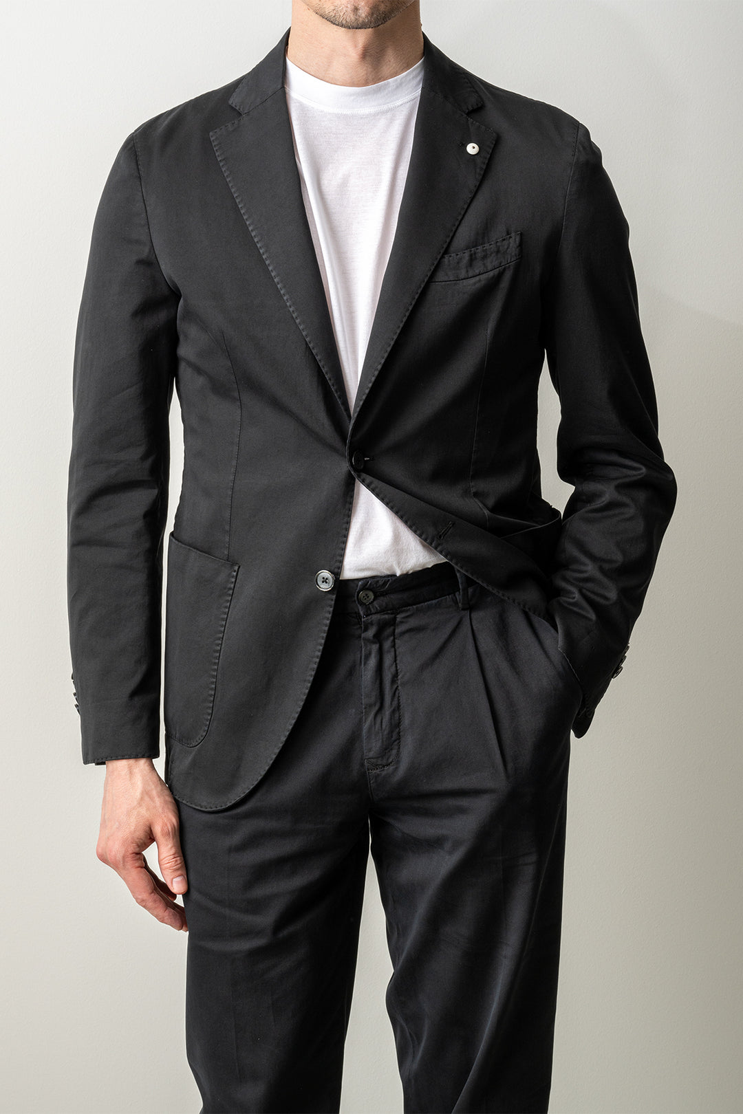 Cotton Silk Soft Blazer Black