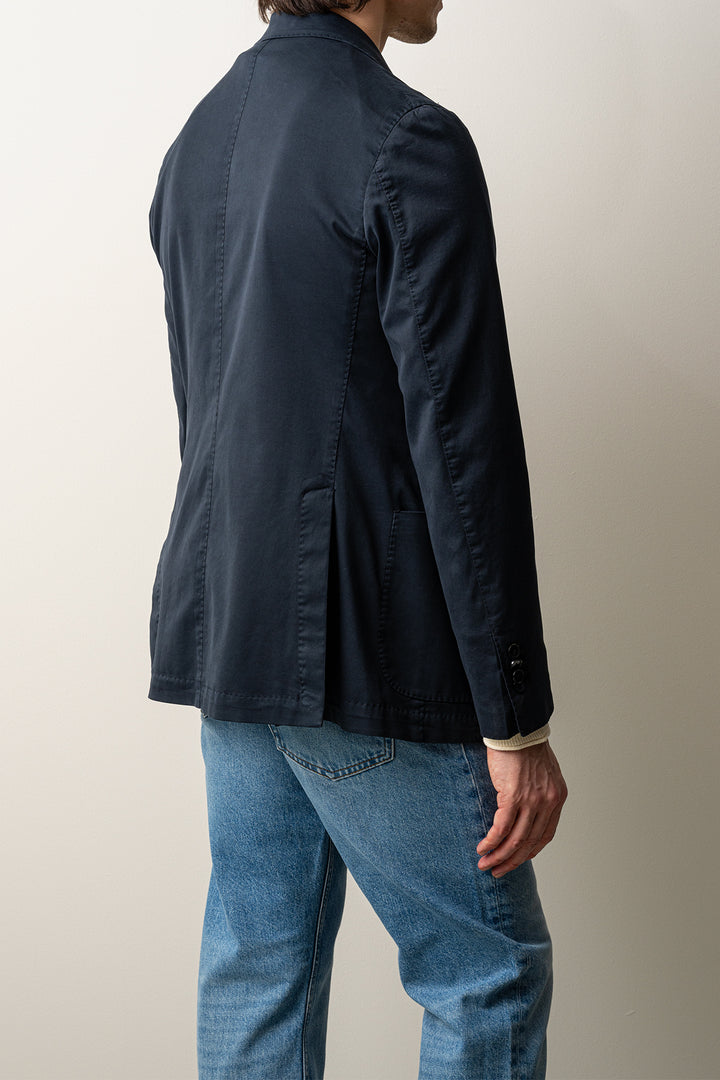 Cotton Silk Soft Blazer Dark Blue