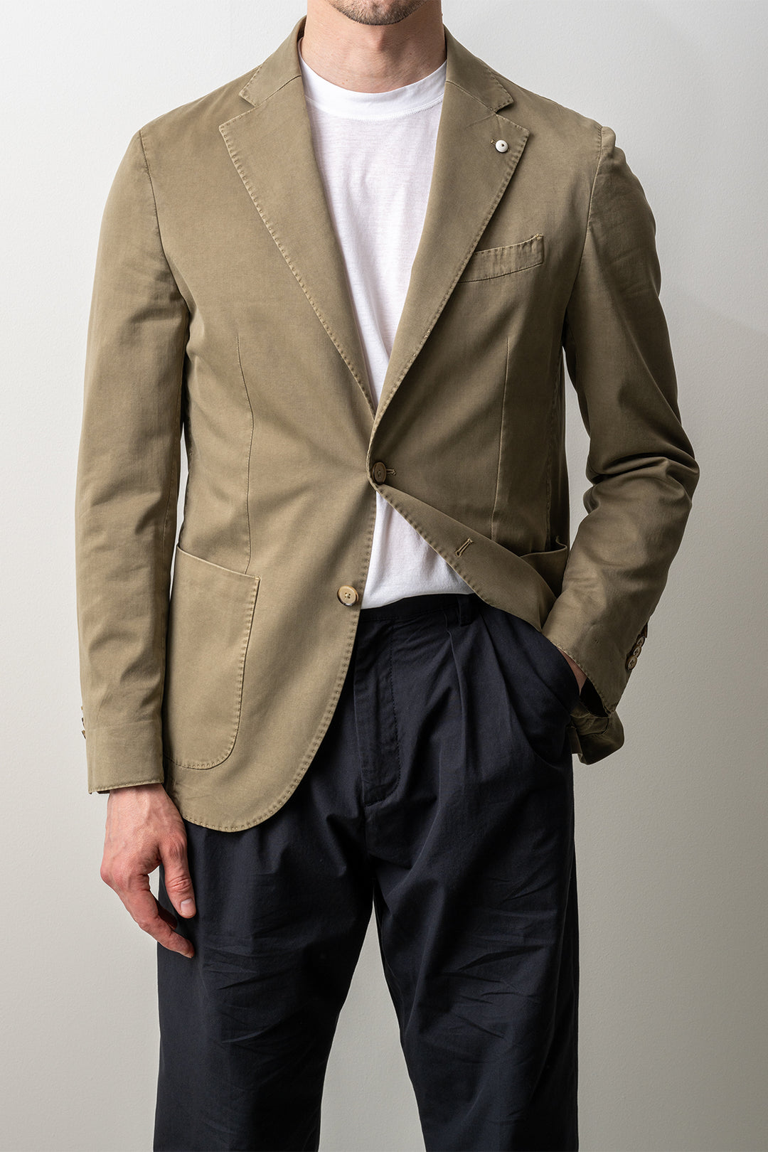 Cotton Silk Soft Blazer Green