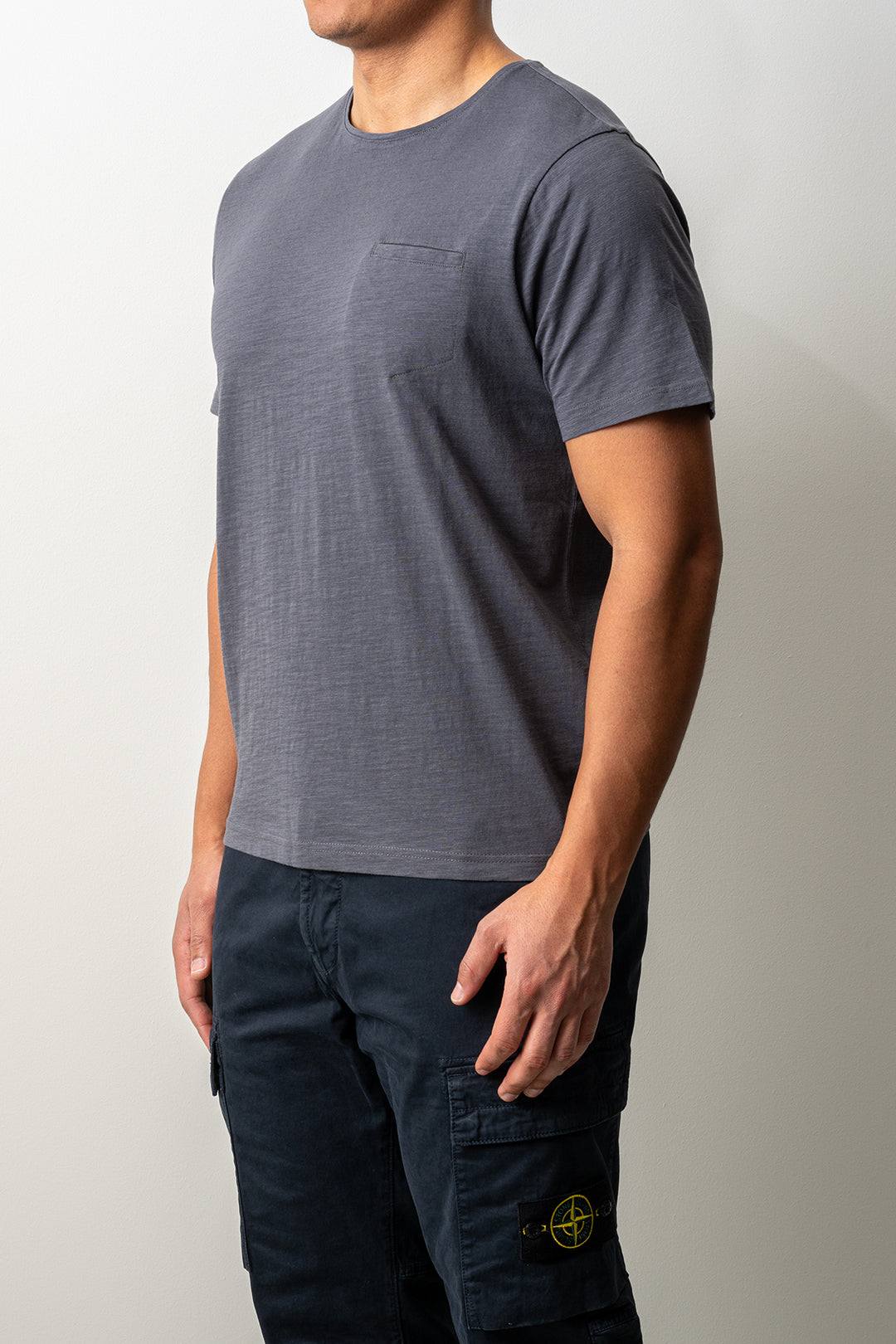 Cotton Washed Pocket T-shirt Grey