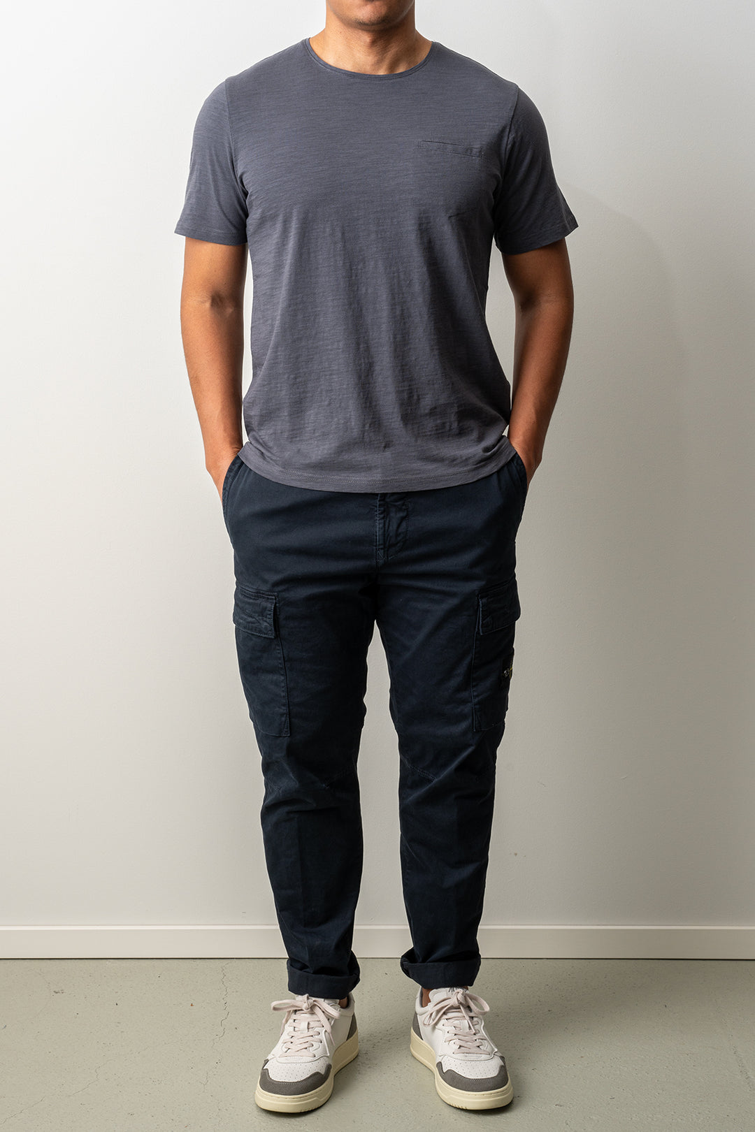 Cotton Washed Pocket T-shirt Grey