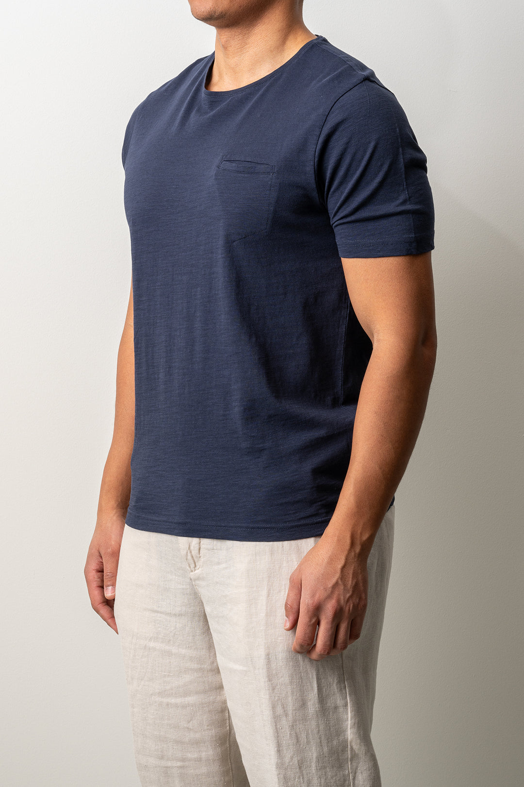 Cotton Washed Pocket T-shirt Navy