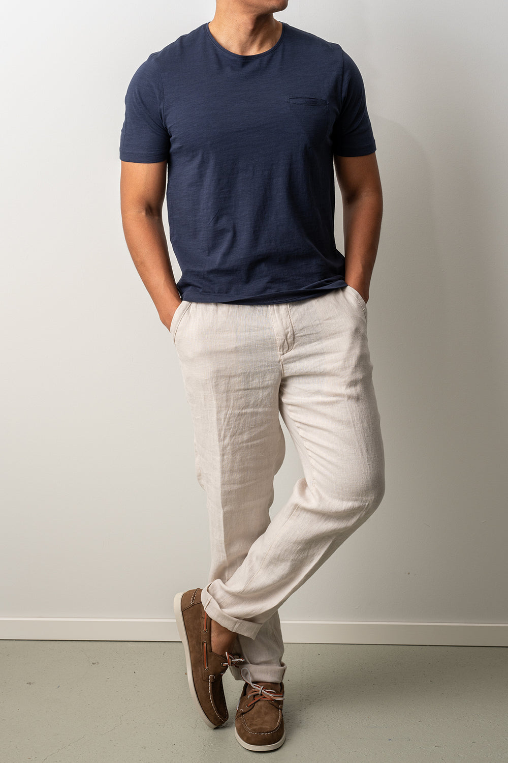Cotton Washed Pocket T-shirt Navy