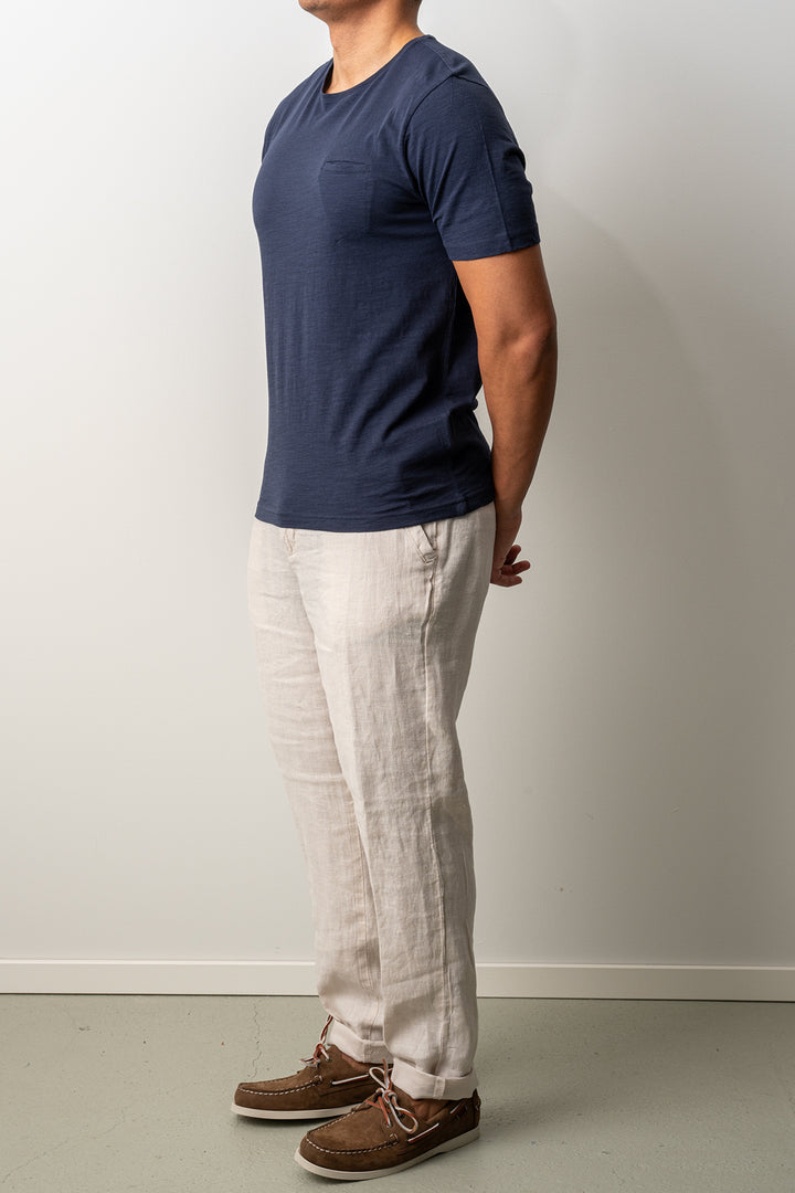 Cotton Washed Pocket T-shirt Navy