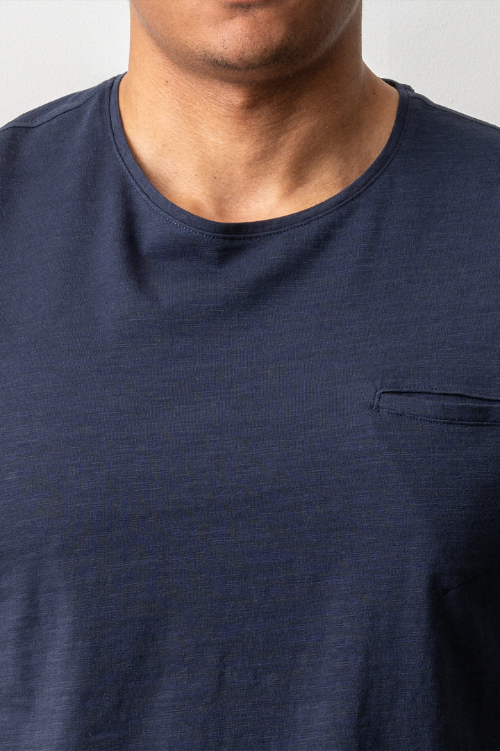 Cotton Washed Pocket T-shirt Navy