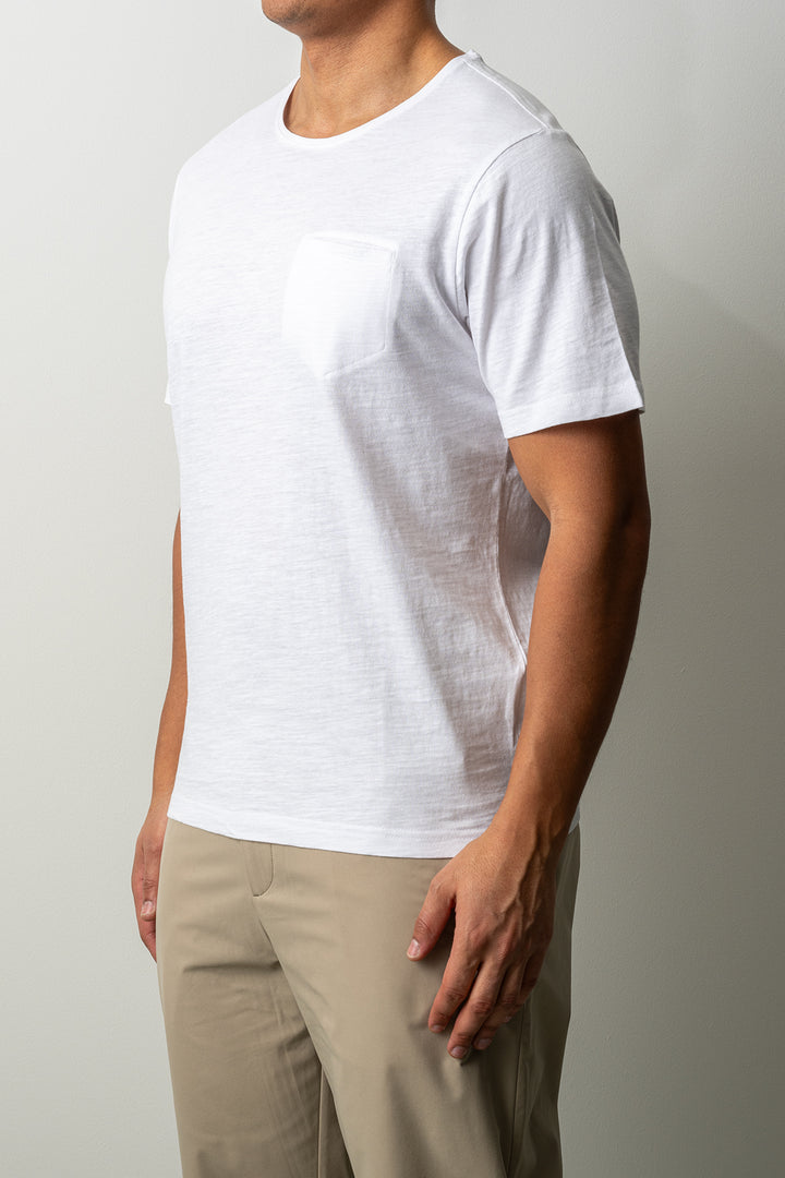 Cotton Washed Pocket T-shirt White