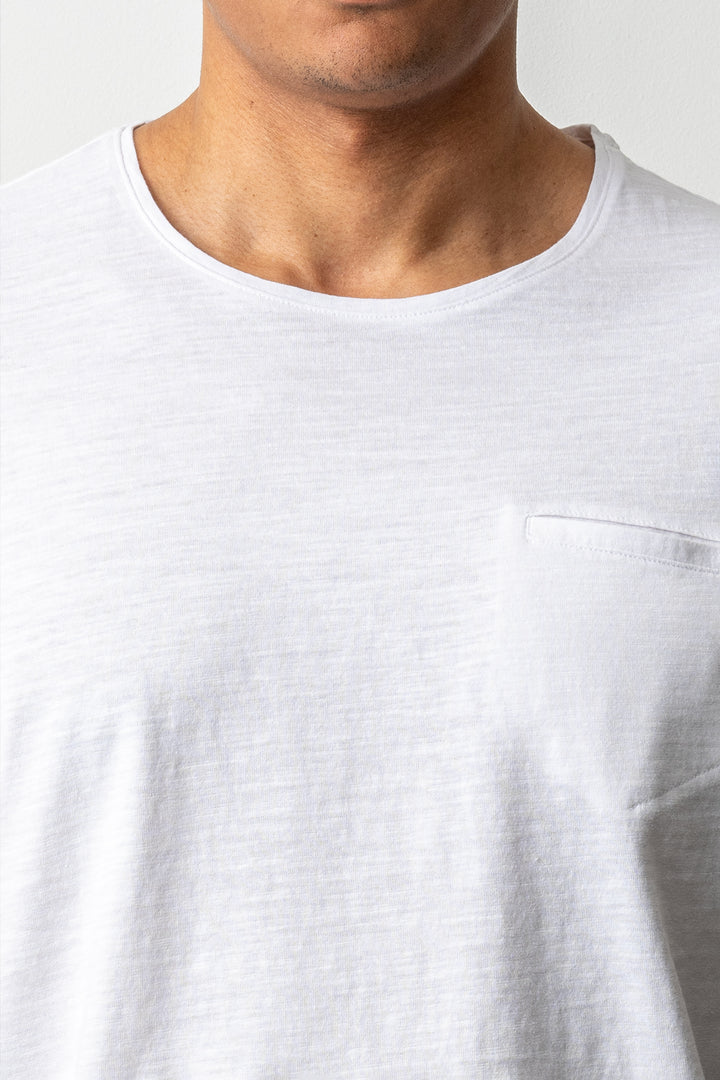 Cotton Washed Pocket T-shirt White
