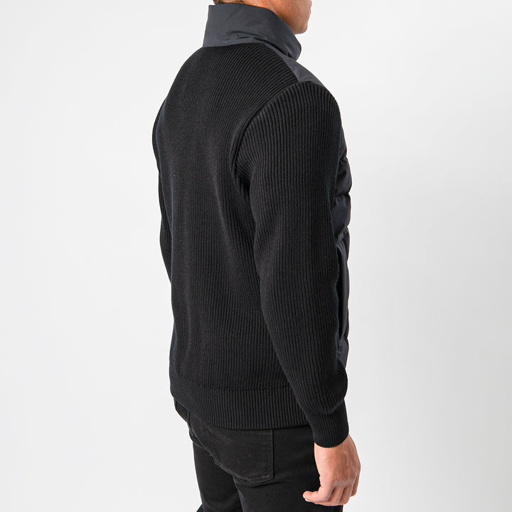 Men's Zipped Hybrid Jacket C.W. Wool BLACK