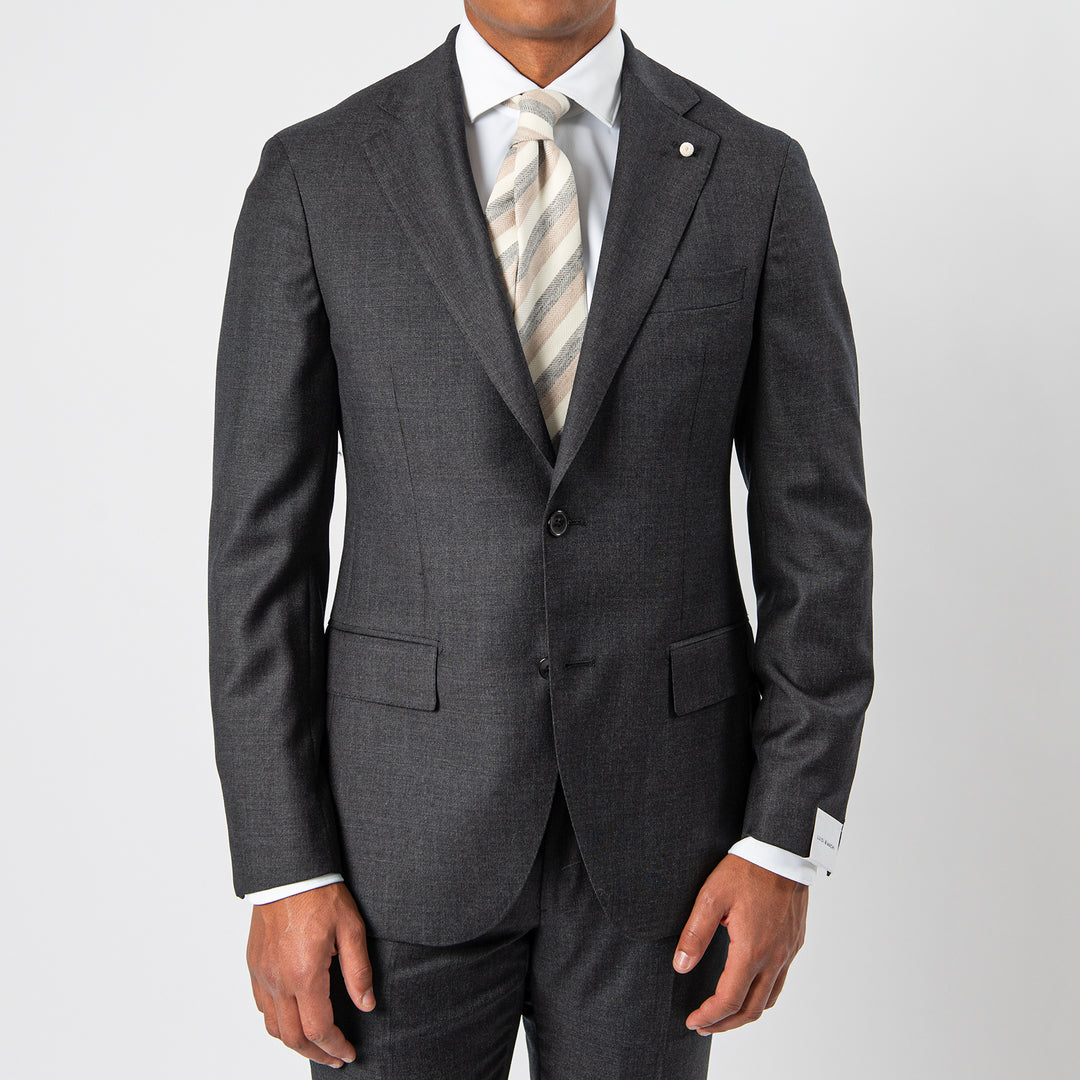 Luxury Super 110's Checked Suit GREY-LUIGI BIANCHI MANTOVA-Jupiter