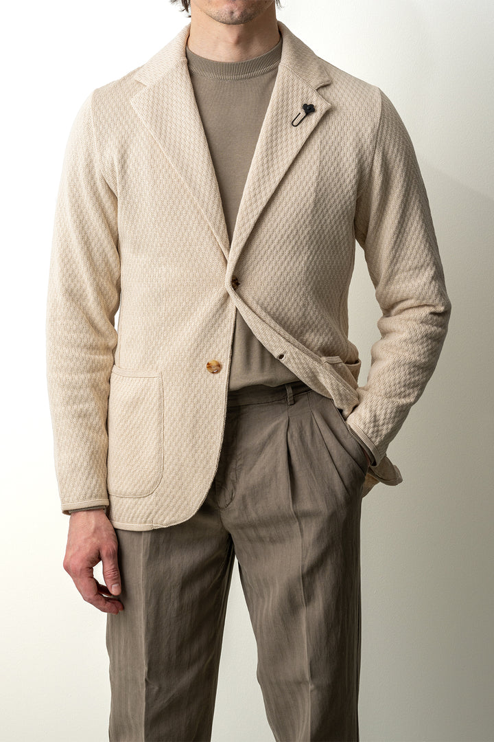 Heavy Knitwear Blazer Beige