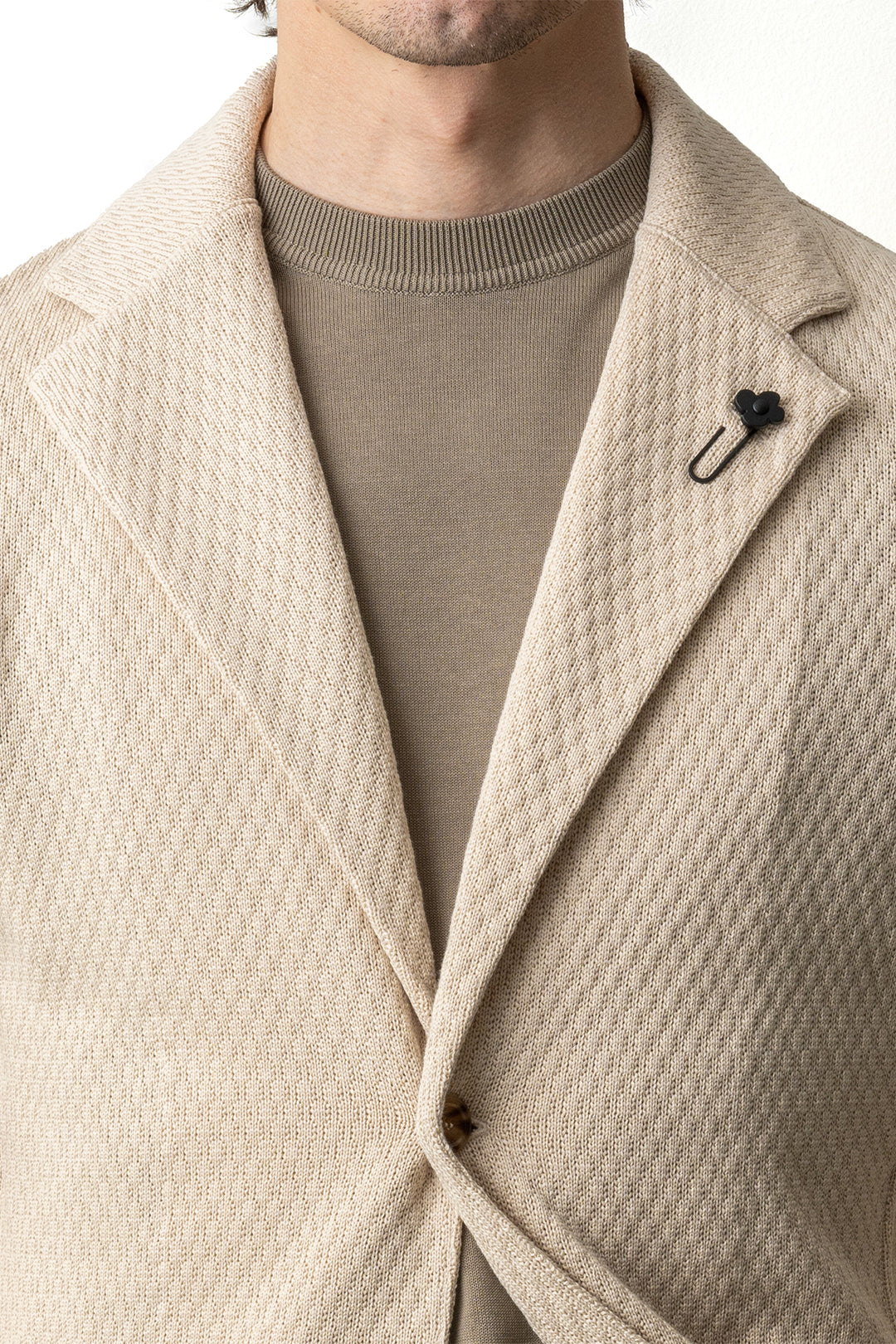 Heavy Knitwear Blazer Beige