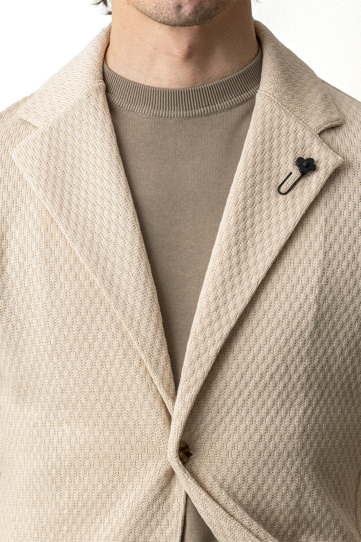 Heavy Knitwear Blazer Beige