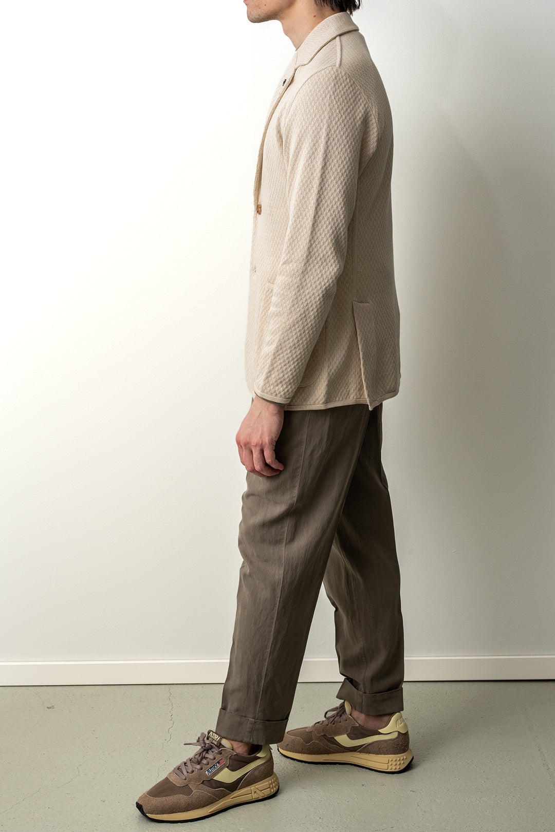 Heavy Knitwear Blazer Beige