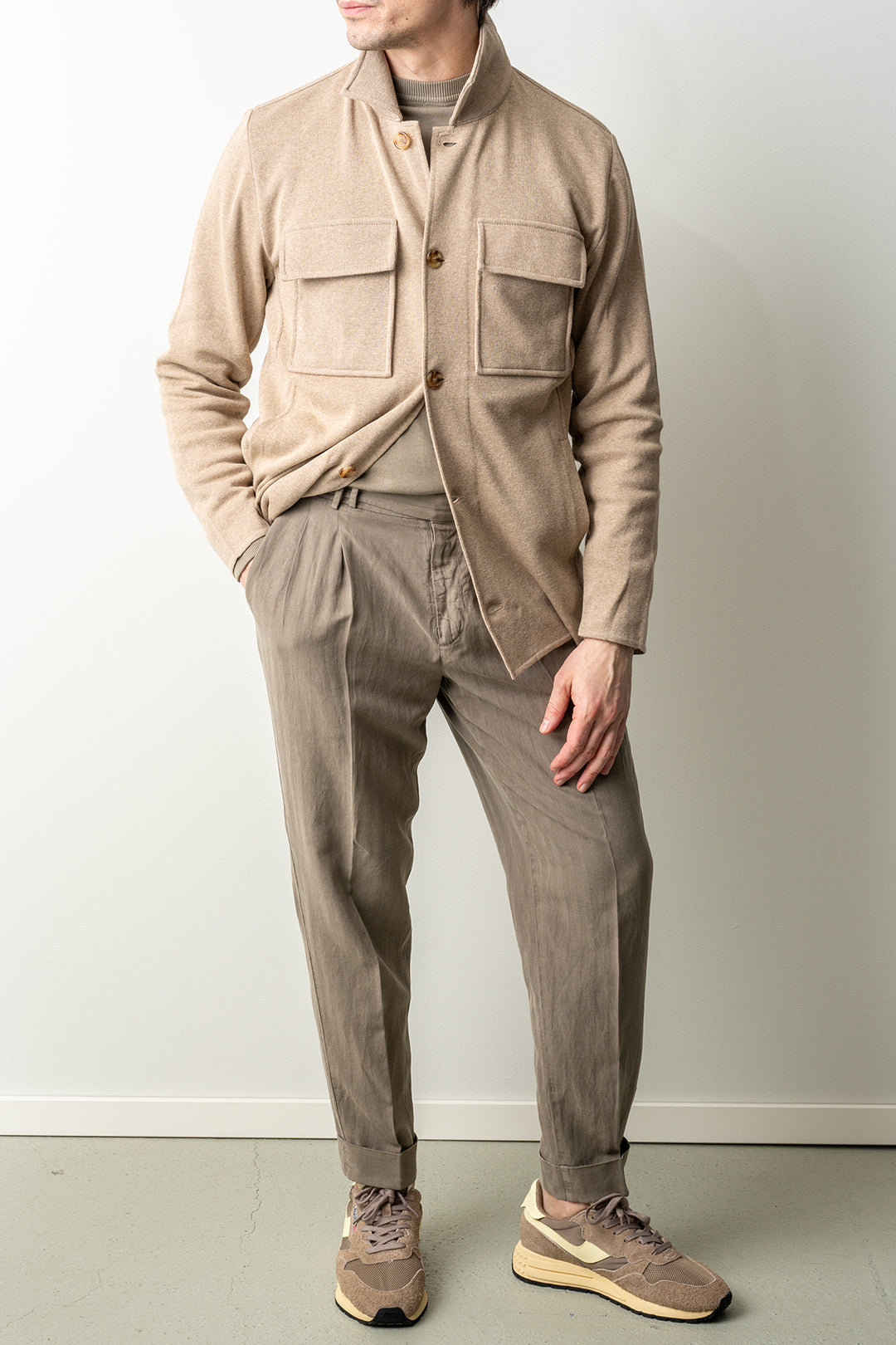 Classic Knitwear Overshirt Beige